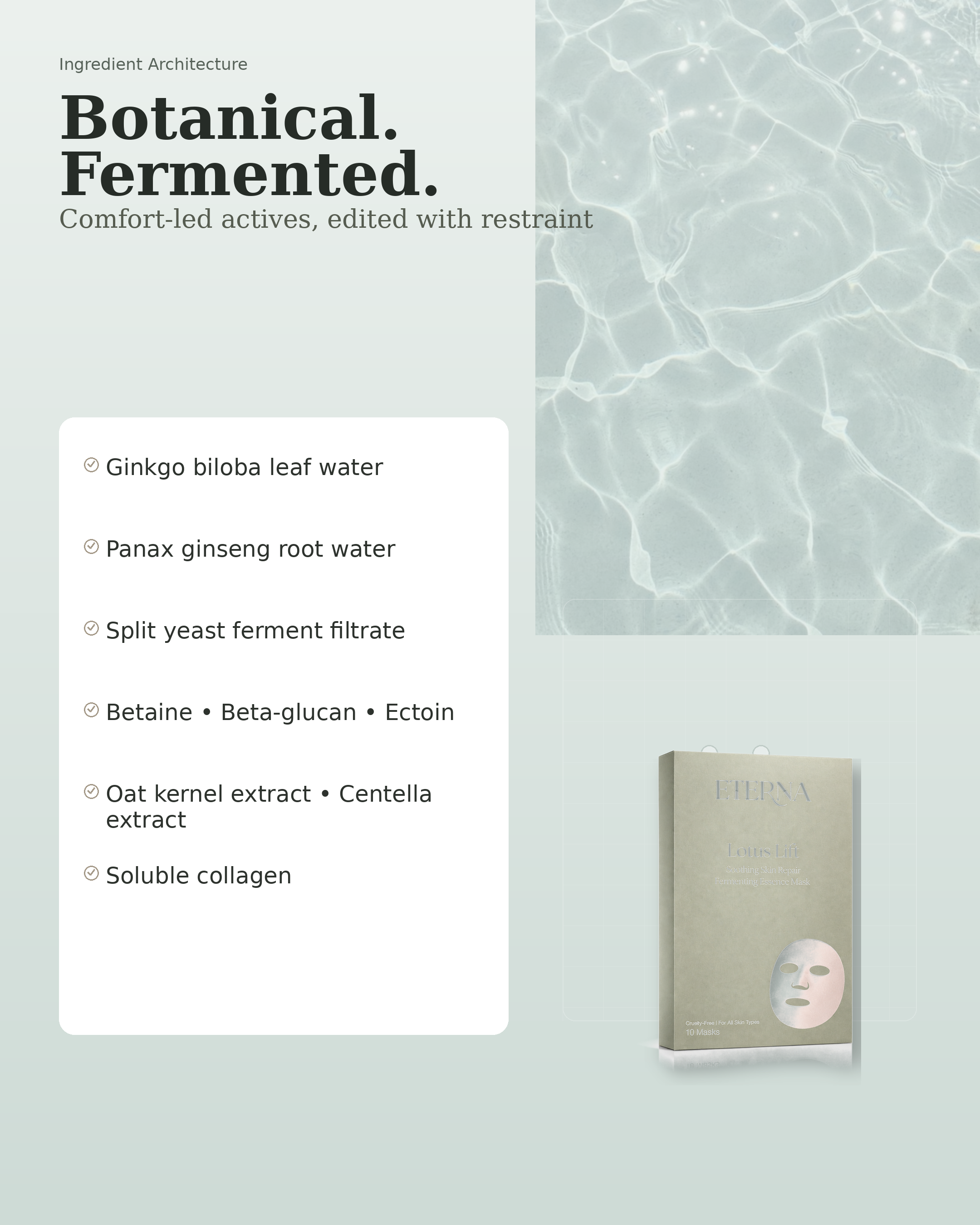 Lotus Lift (SINGLE SHEET) - Soothing Skin Repair Fermenting Essence Mask