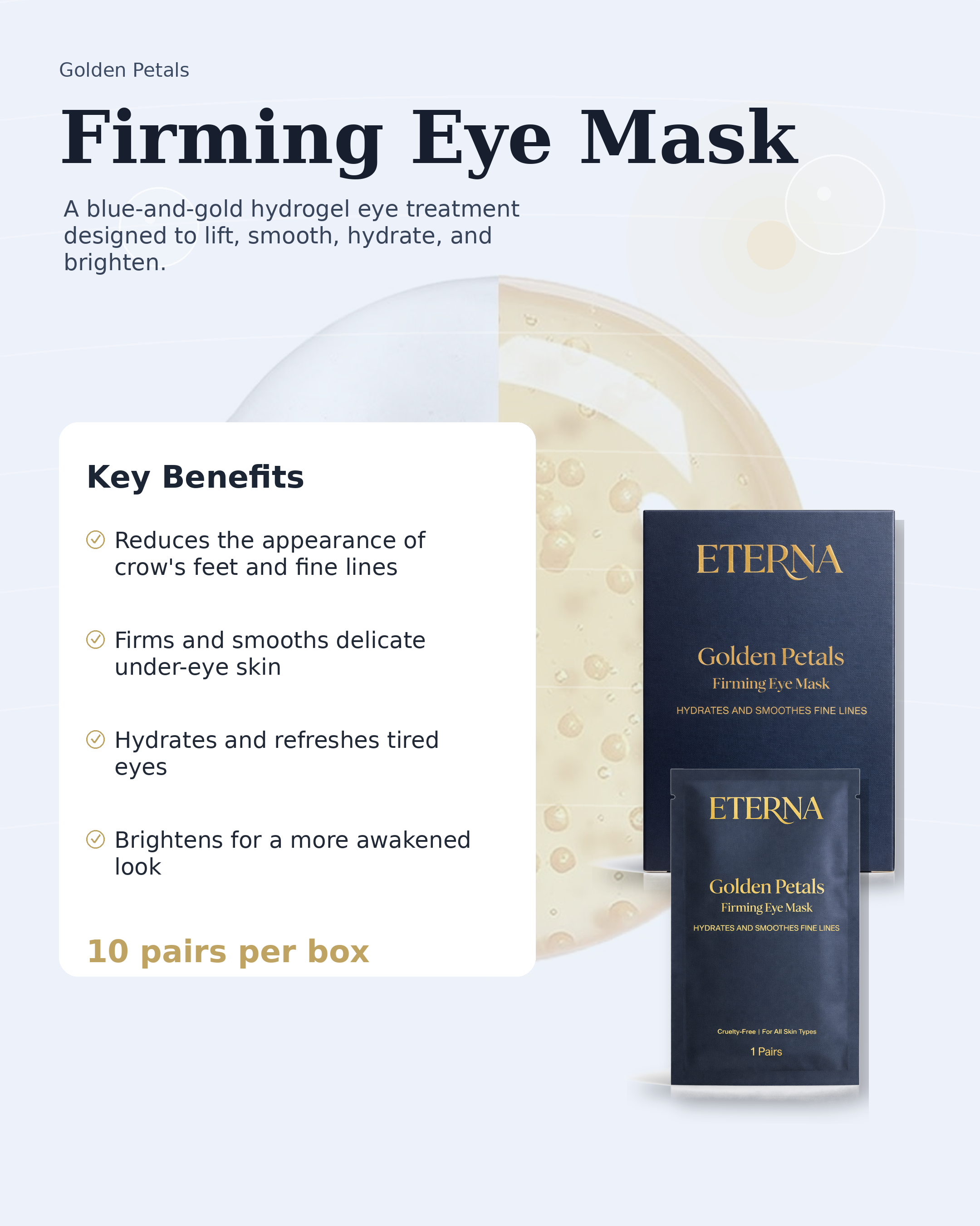 Golden Petals (SINGLE PAIR)- Firming Eye Mask *MOST POPULAR*