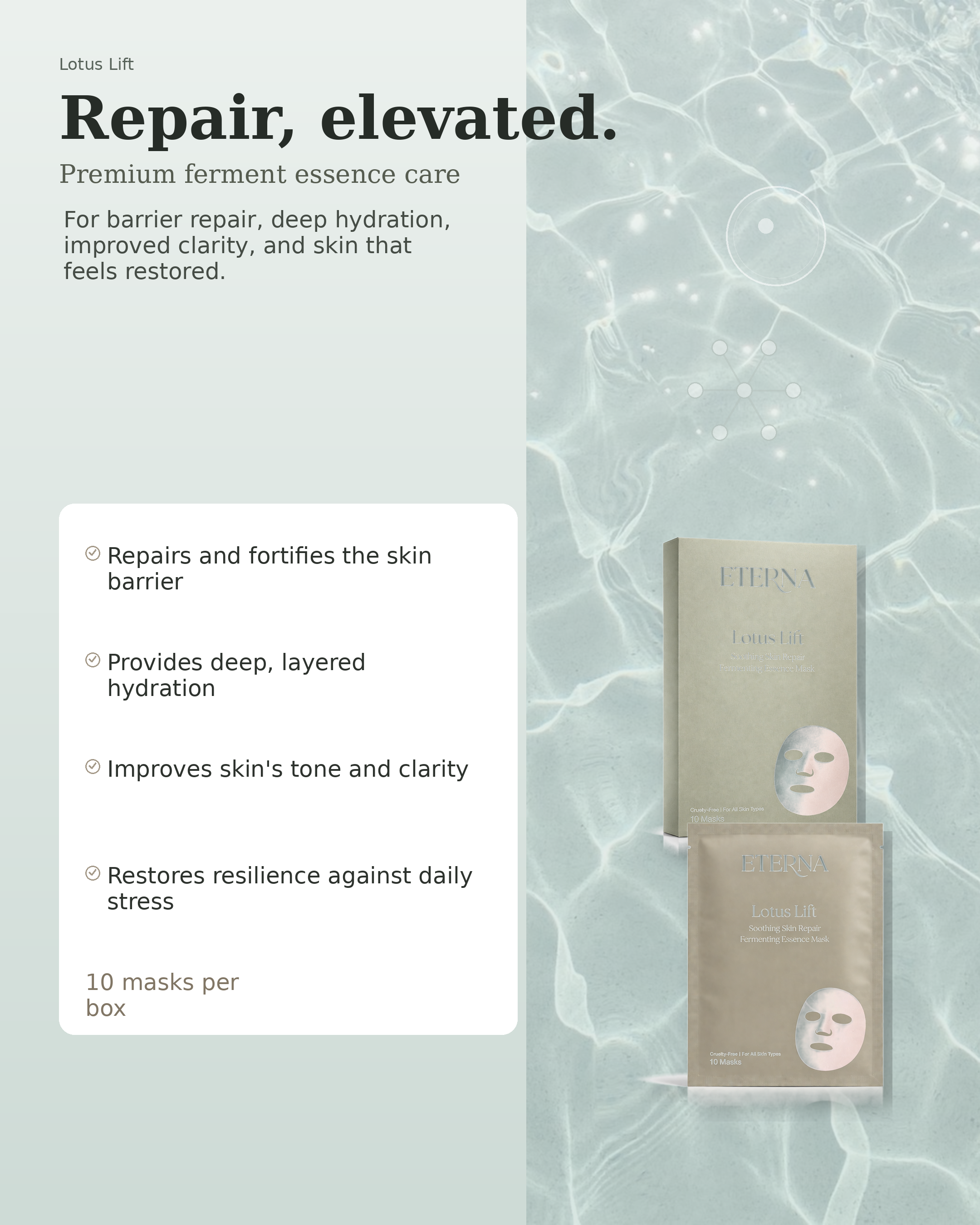 Lotus Lift - Soothing Skin Repair Fermenting Essence Mask 10 SHEETS