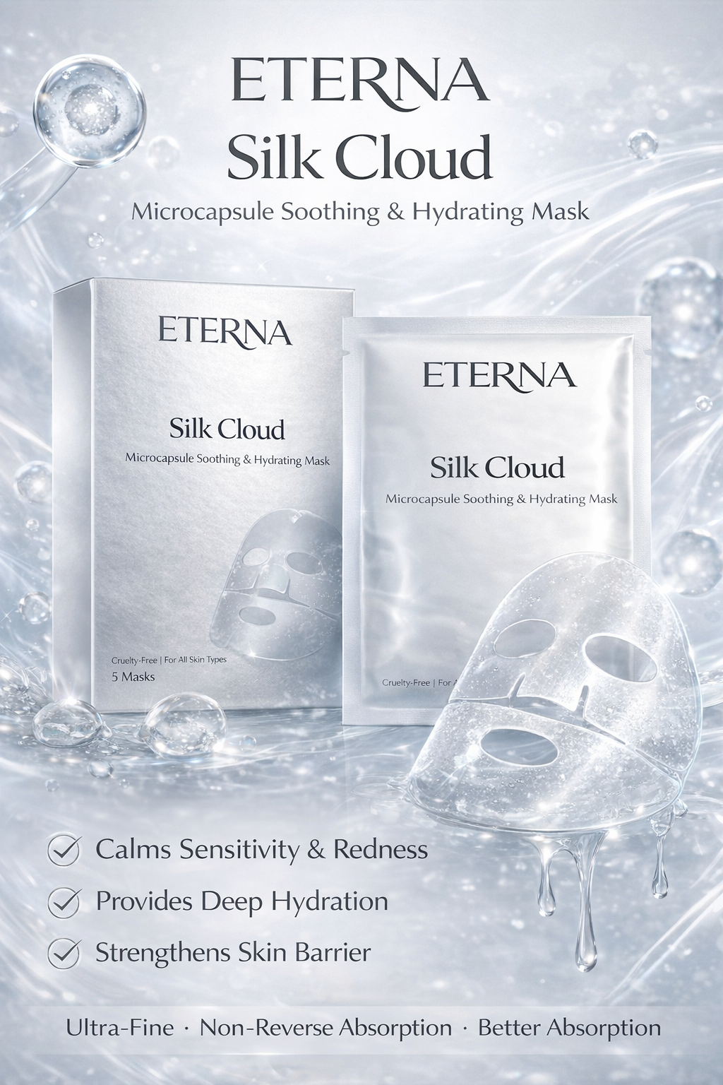 Silk Cloud - Microcapsule Soothing & Hydrating Mask 5 SHEETS *BEST SELLER*