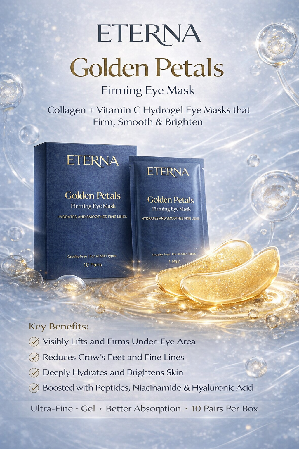Golden Petals - Firming Eye Mask 10 PAIRS *MOST POPULAR*